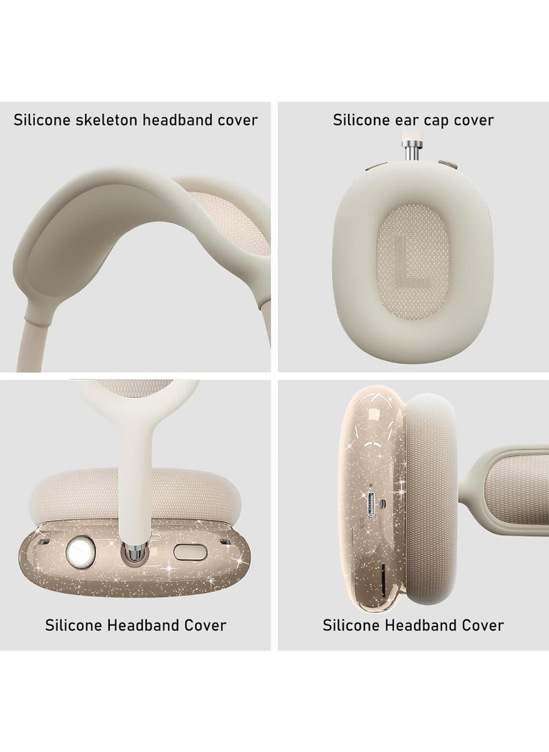 Aookay - Case Cover for AirPods Max 2/1 Headphones, Ear Pad Case/Ear Cups Cover/Headband Cover for AirPods Max, Accessories Soft Silicone Skin Protector (Glitter Starlight) - Image 1