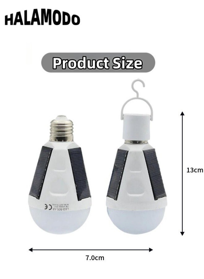 HALAMODO Solar Light Bulbs with Solar Panel & Hook Waterproof  Camping Lamps with Built-in Lithium Batteries for Outdoor Night Emergency Use Bulbs for Home & Chicken Coop & Hiking (7W)  - Image 2