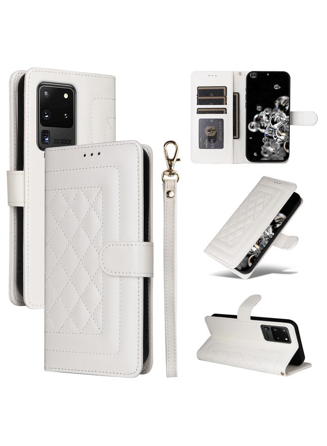 S-TOP Case For Samsung Galaxy S20 Ultra Diamond Lattice Leather Flip Phone Case - Image 1