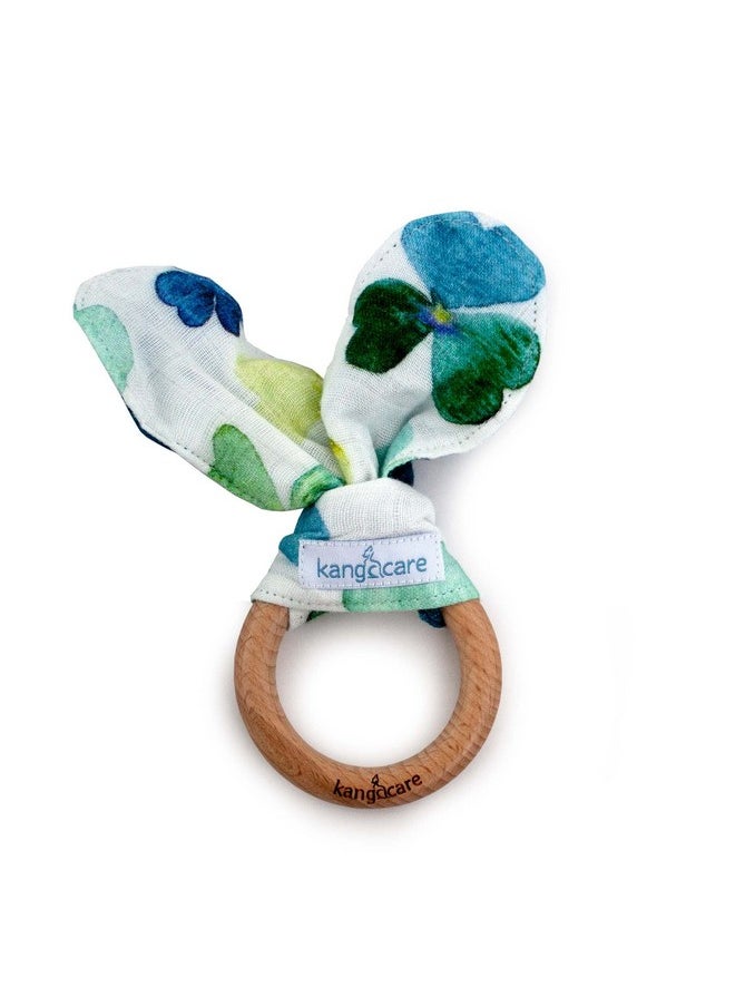 Baby Soft Muslin Sensory Crinkle Bunny Ear Wood Teething Ring - Clover Leaf - pzsku/Z6FBD9A9D60B6A50FC34DZ/45/_/1735214335/26f43845-f15b-4ea7-841d-230d08f63c8e