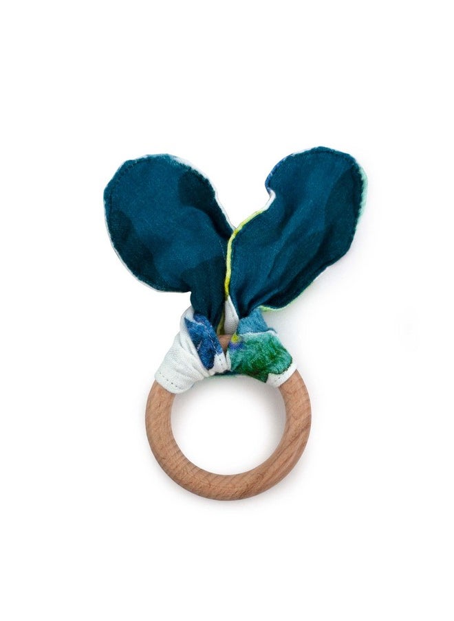 Baby Soft Muslin Sensory Crinkle Bunny Ear Wood Teething Ring - Clover Leaf - pzsku/Z6FBD9A9D60B6A50FC34DZ/45/_/1735214360/6f62e824-0ed1-4fc2-845e-54a83b651a80