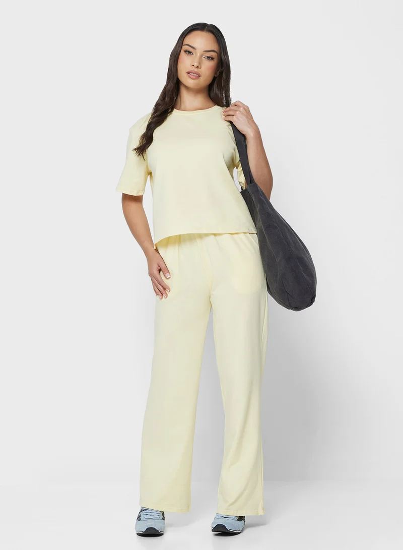 Ginger Basics Cotton Blend Oversize T-shirt &amp; Sweatpant Set