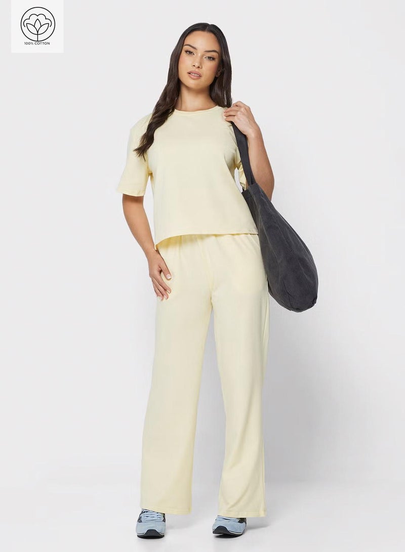 Ginger Basics Cotton Blend Oversize T-shirt & Sweatpant Set - Image 1