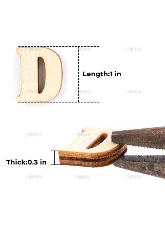 AUEAR، 200 عبوة حروف وأرقام خشبية صغيرة عشوائية للحرف اليدوية لعرض زينة حفلات الزفاف 15 مم - Image 2