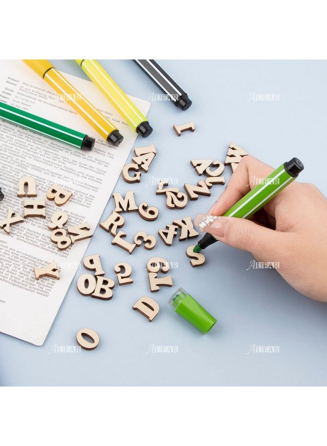 AUEAR، 200 عبوة حروف وأرقام خشبية صغيرة عشوائية للحرف اليدوية لعرض زينة حفلات الزفاف 15 مم - Image 4