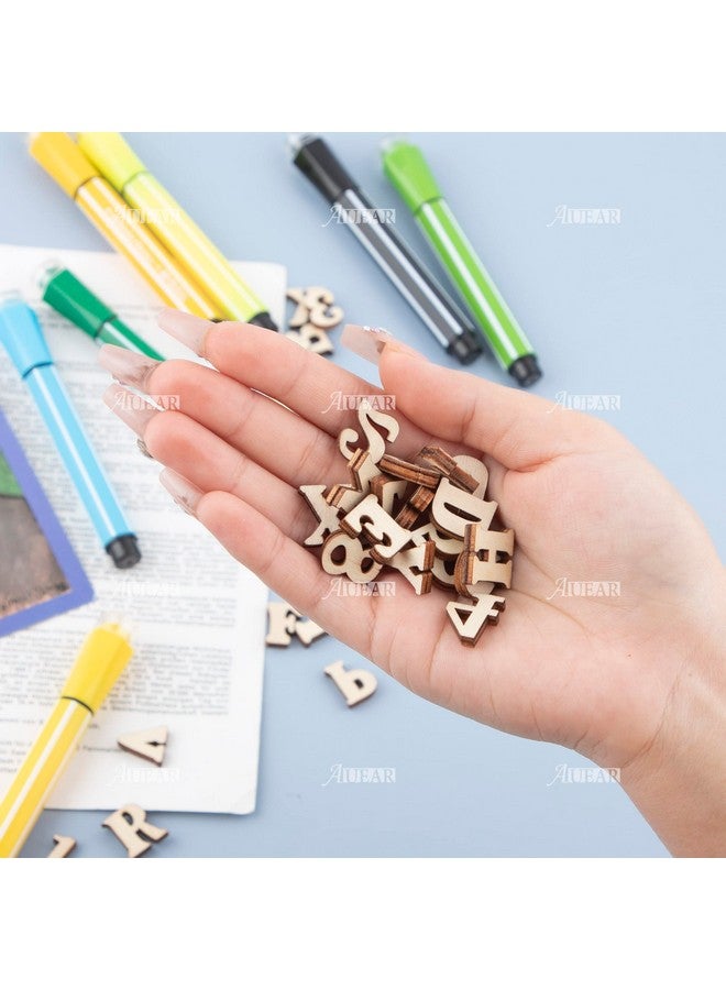 AUEAR، 200 عبوة حروف وأرقام خشبية صغيرة عشوائية للحرف اليدوية لعرض زينة حفلات الزفاف 15 مم - Image 3