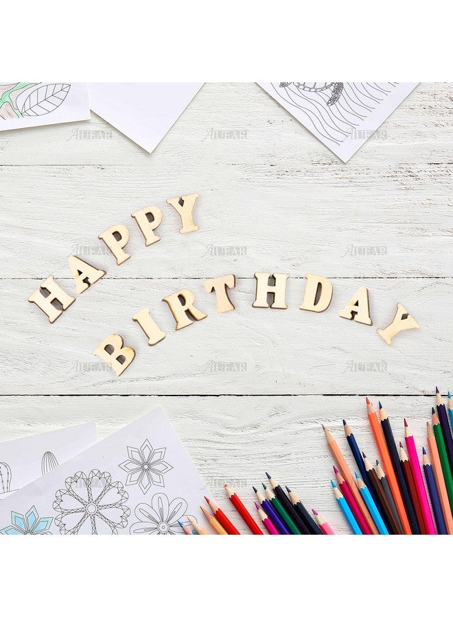 AUEAR، 200 عبوة حروف وأرقام خشبية صغيرة عشوائية للحرف اليدوية لعرض زينة حفلات الزفاف 15 مم - Image 5