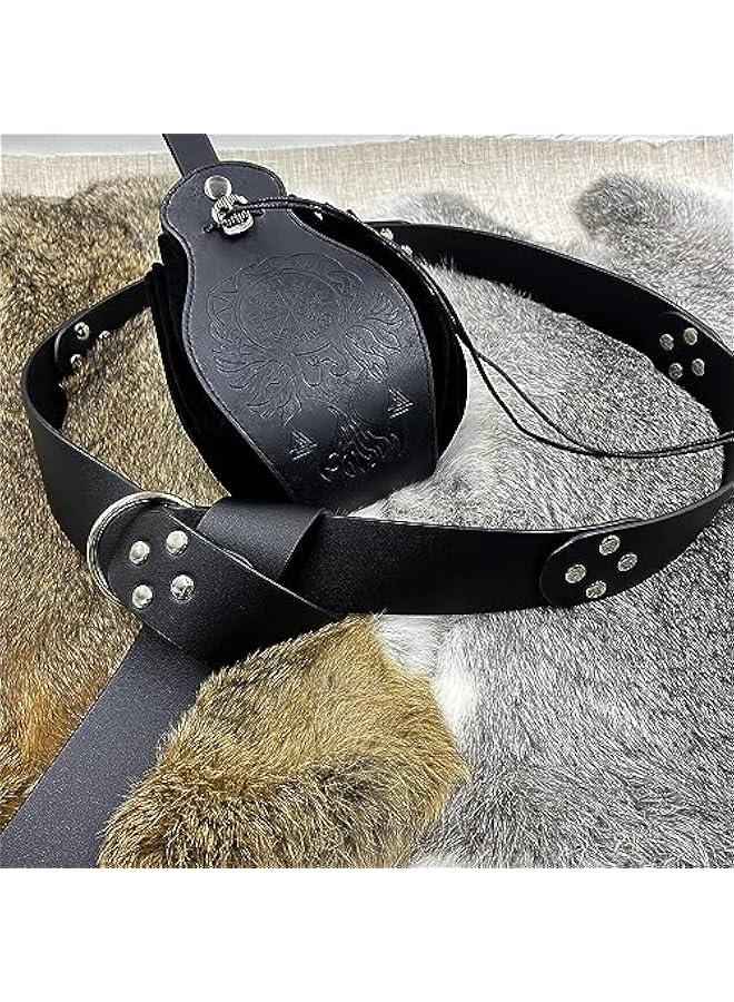 Generic Medieval O Ring Belt with Portable Drawstring Pouch, Retro Renaissance Faux Leather Belt and Purse Set for LARP - Image 3
