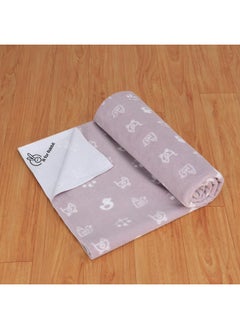 R for Rabbit Waterproof Quick Dry Sheet For Baby | Anti-Piling Fleece Extra Absorbent Instant Dry Sheet For Baby Bed | Baby Cot Protector Sheet | Baby Bed Protector (Size-L,Grey)  - Image 1
