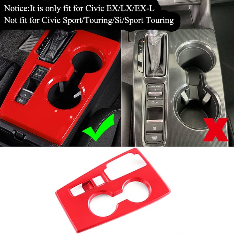 XITER 14PCS Red Full Set of Car Interiors Center Console Moulding Trim Steering Wheel Cover Air Outlet Trims Inner Door Bowl Cover Window Switch Decoration for 11th Gen Honda Civic 2022-2026 - Image 2
