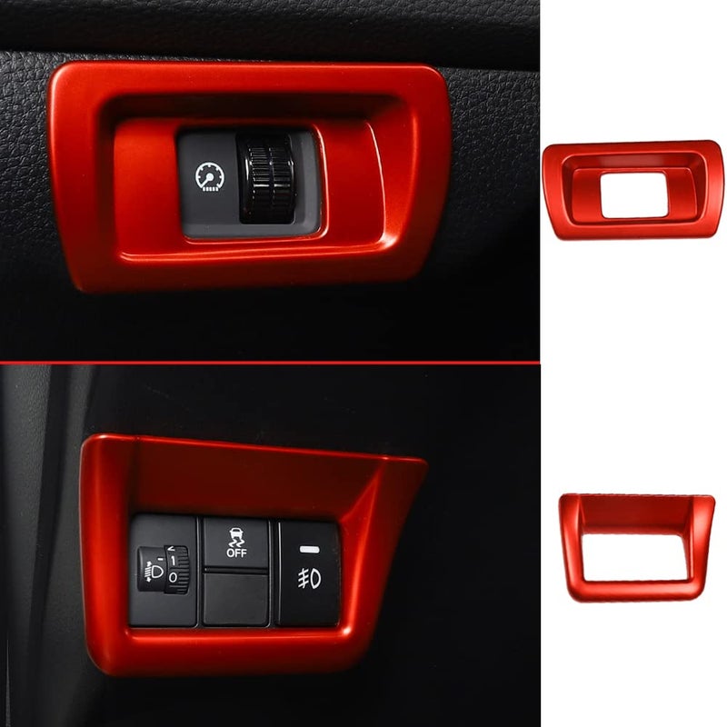 XITER 14PCS Red Full Set of Car Interiors Center Console Moulding Trim Steering Wheel Cover Air Outlet Trims Inner Door Bowl Cover Window Switch Decoration for 11th Gen Honda Civic 2022-2026 - Image 4