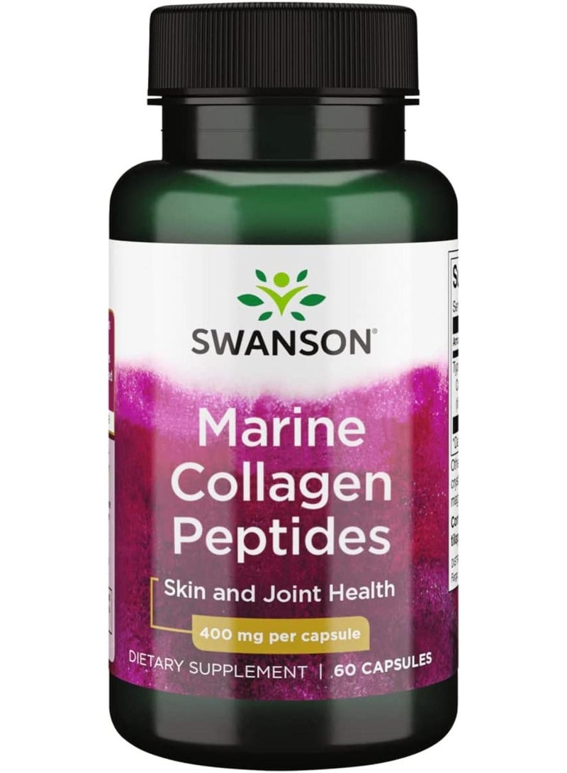 Swanson, Marine Collagen peptides, 400 mg, 60 Capsules