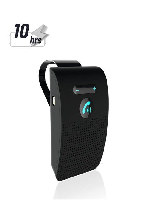 Car Bluetooth Handsfree Speakerphone, Car Voice Guidance Bluetooth 5.0 Receiver with Back Clip, Auto Power On Off, Black