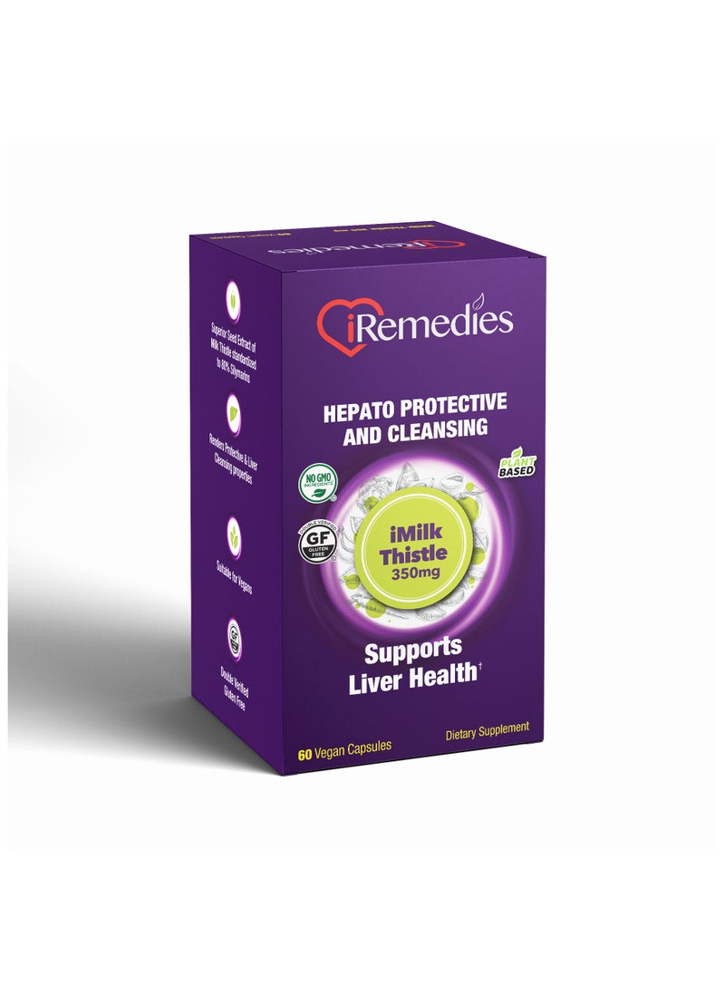 iRemedies iRemedies iMilk Thistle - Liver Detox and Health Support with Silymarin Extract - 60 Capsules  - Image 2