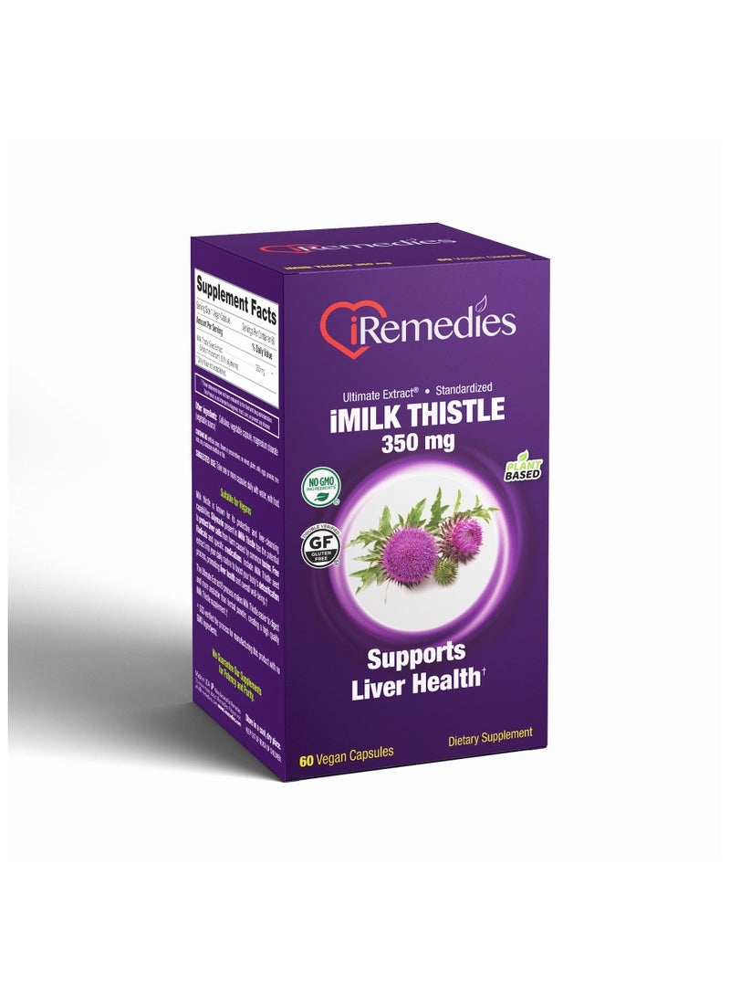 iRemedies iRemedies iMilk Thistle - Liver Detox and Health Support with Silymarin Extract - 60 Capsules  - Image 3