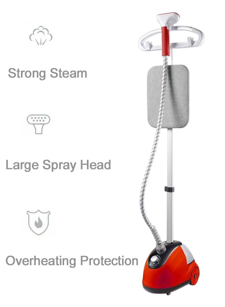 ييباو مكواة بخار ملابس بقوة 2000 واط مع نظام تعليق للبدلات، خزان مياه سعة 2 لتر للتبخير المستمر، مكواة بخار ملابس مع عجلة ولوح، حماية من الحرارة الزائدة، مقاومة للتجاعيد، عمود تلسكوبي من الألومنيوم عالي الجودة، GRE-414 - Image 1