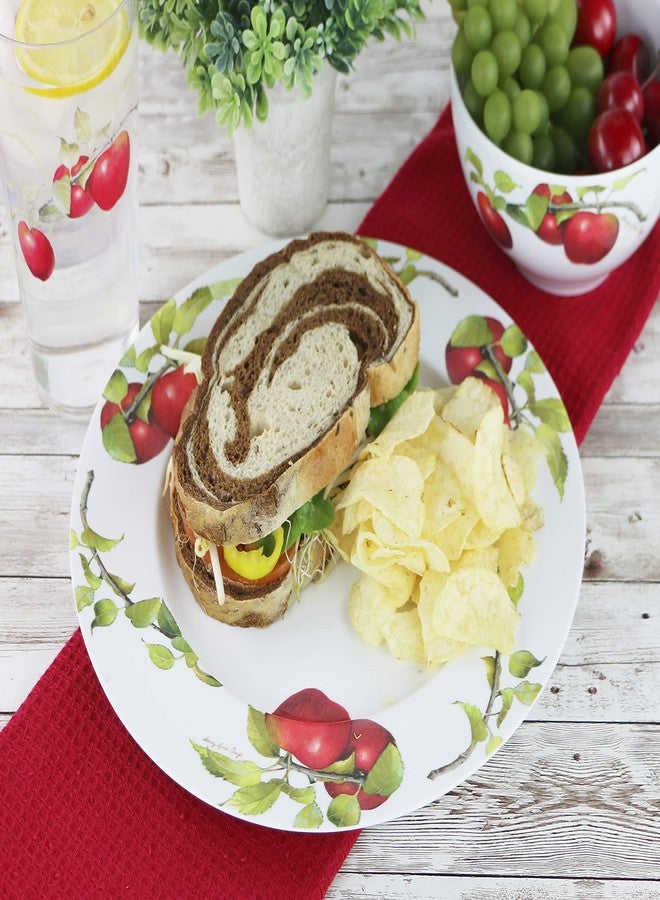 ريستون لويد طقم أطباق عشاء من الميلامين من ريستون لويد كاليپسو بيسكس، 6 قطع، مقاس 10 بوصات، خالٍ من مادة BPA، غير سام، مقاوم للكسر، آمن للغسل في غسالة الأطباق، للاستخدام الداخلي والخارجي، لون تفاح الحصاد - Image 2