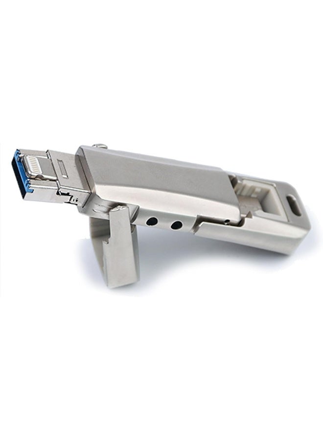 DUNISO 4-in-1 Rotating USB Flash Drive with Micro USB 3.0 and Type-C Connectors, Compatible with Android Smartphones, iPhones, PC-USB, MacBooks and Laptops - Silver 1TB  - Image 1