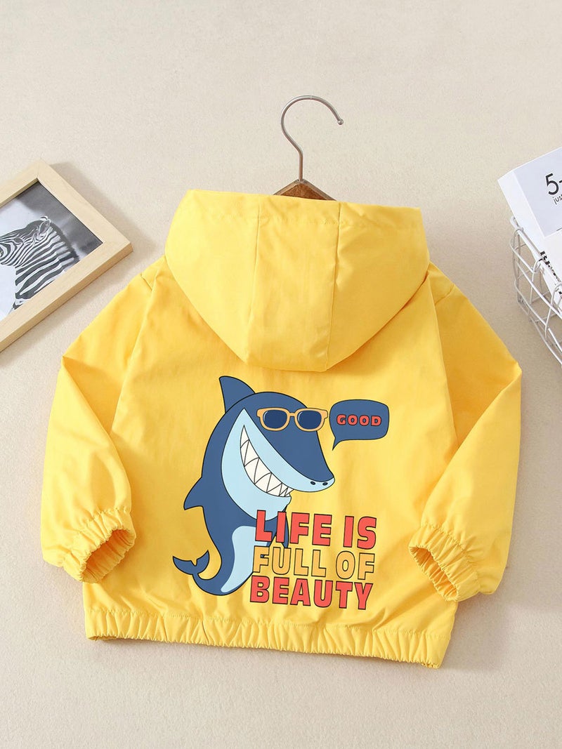 Boys Spring Cartoon Hooded Jacket Style Medium And Large Kidsren'S Male And Female Baby Jackets Kidsren'S Tops - Image 2
