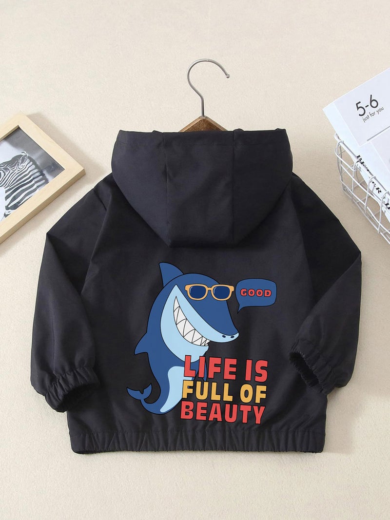 Boys Spring Cartoon Hooded Jacket Style Medium And Large Kidsren'S Male And Female Baby Jackets Kidsren'S Tops - Image 4