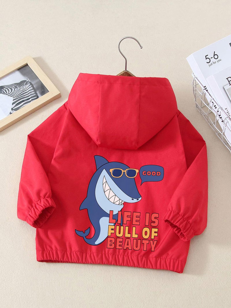 Boys Spring Cartoon Hooded Jacket Style Medium And Large Kidsren'S Male And Female Baby Jackets Kidsren'S Tops - Image 3