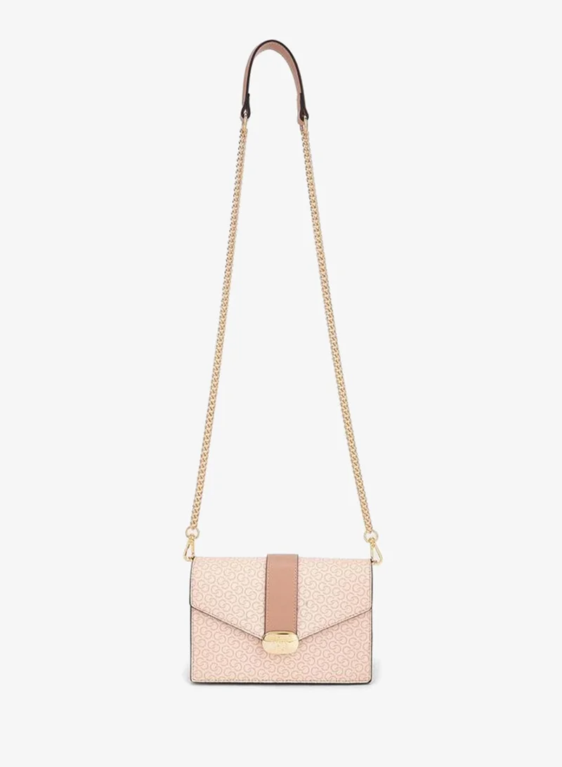 Celeste Monogram Print Crossbody Bag with Chain Strap