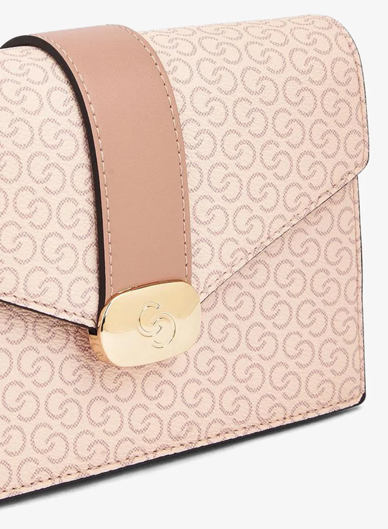 Celeste PINK Monogram Print Crossbody Bag with Chain Strap for Women | Best Price UAE
