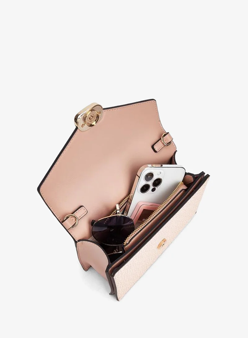 Celeste PINK Monogram Print Crossbody Bag with Chain Strap for Women | Best Price UAE