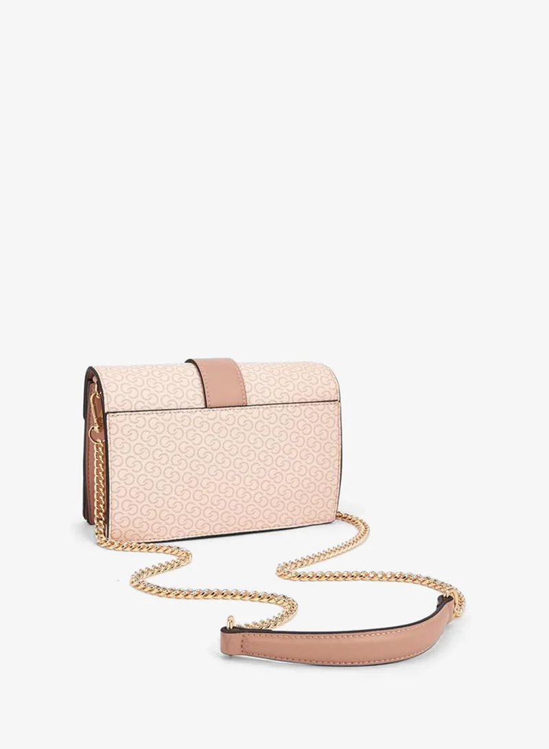 Celeste PINK Monogram Print Crossbody Bag with Chain Strap for Women | Best Price UAE
