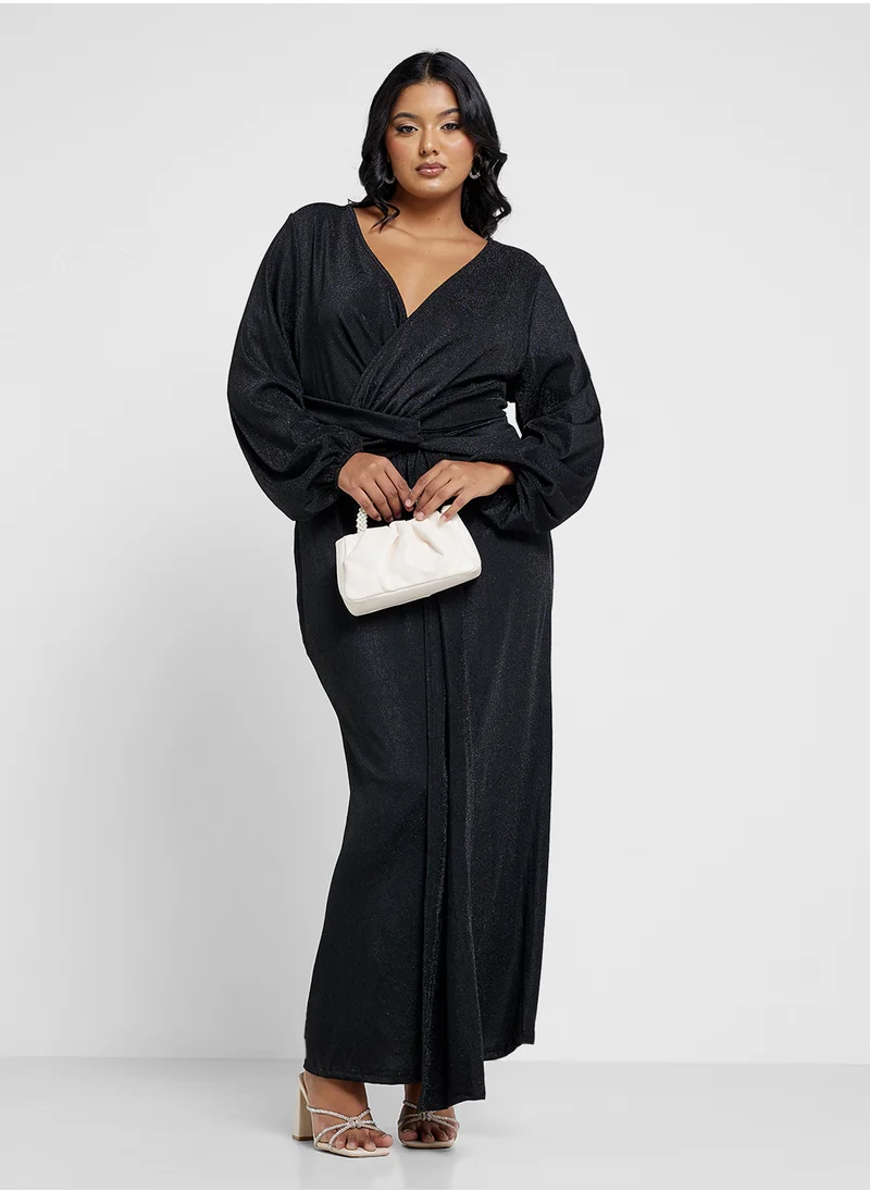 Ella Plus Bodycon Dress With Ruched Waist