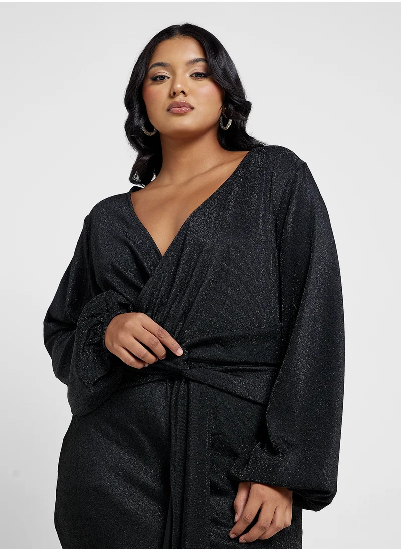 Ella Plus Bodycon Dress With Ruched Waist