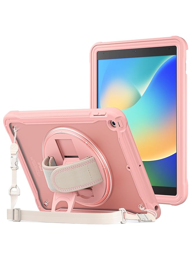 Procases Compatible For Ipad 10.2 Case Ipad 9Th 8Th 7Th Generation 2021 2020 2019 Case Heavy Duty Shockproof Rugged Case 360 Degree Rotatable Kickstand Protective Cover Case –Pink - Image 1