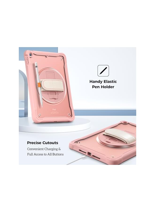 Procases Compatible For Ipad 10.2 Case Ipad 9Th 8Th 7Th Generation 2021 2020 2019 Case Heavy Duty Shockproof Rugged Case 360 Degree Rotatable Kickstand Protective Cover Case –Pink - Image 3