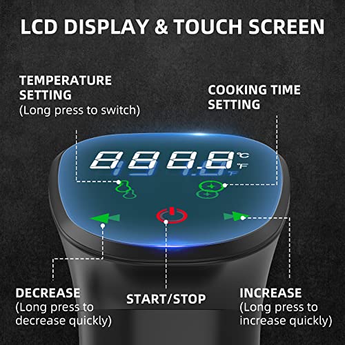 Rocyis Sous Vide Machine-Suvee Cooker-Rocyis Sous Vide Kit with Lid, Recipes-1000W Fast Heating Immersion Circulator/Accurate Temperature and Timer/Digital Touch Screen, Stainless Steel (US Standard) - Image 3