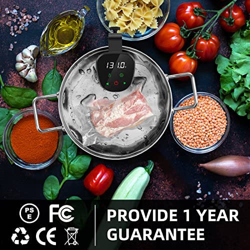 Rocyis Sous Vide Machine-Suvee Cooker-Rocyis Sous Vide Kit with Lid, Recipes-1000W Fast Heating Immersion Circulator/Accurate Temperature and Timer/Digital Touch Screen, Stainless Steel (US Standard) - Image 4
