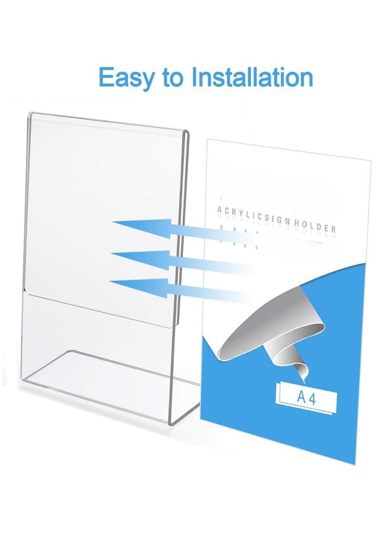 TPGP Menu Holder A4 Acrylic Sign Holder Clear Perspex Display Poster Stand For Hotel, Reception, Restaurant, Trade Shows, The Bubble Tea Shop - 6 Pack - Image 4