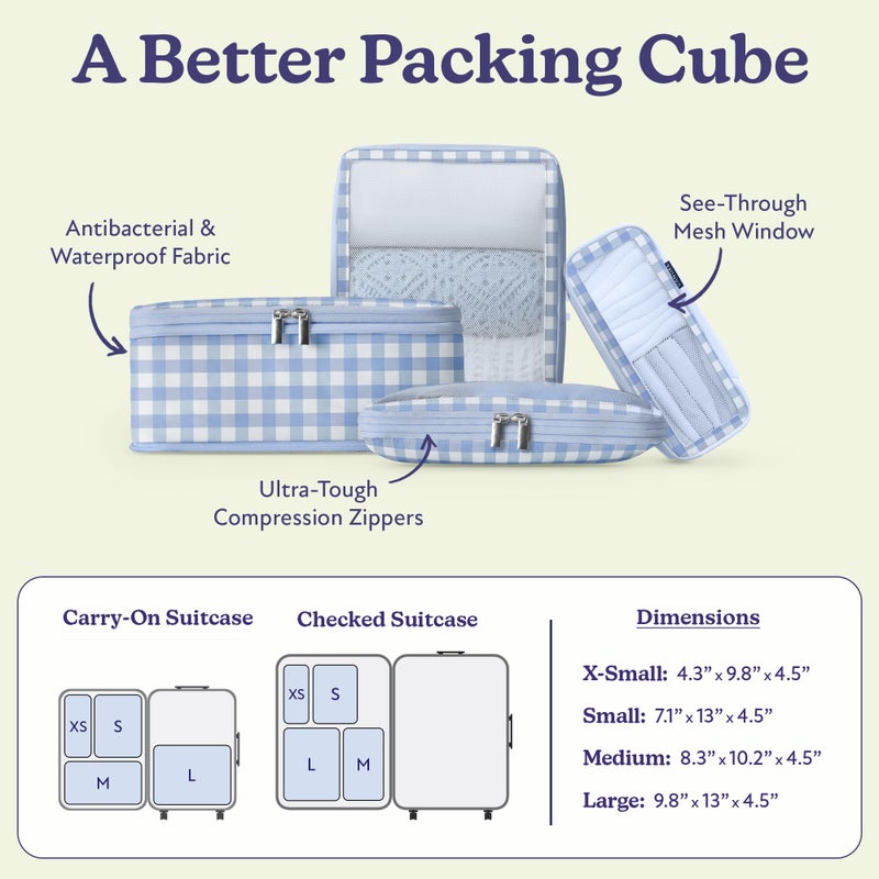 Vandel Space-Saving Compression Packing Cubes for Women, Men, Compressible Carry On Suit Case Organizer Luggage Packing Cubes for Travel Organizer Bags for Luggage and Backpacks, Suitcase Cube - Image 3