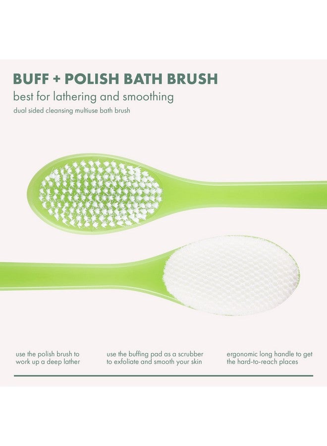 Ecotools Buff And Polish Bath Brush Exfoliating & Helps Promote Circulation Dual Sided Brush For Healthy Looking Skin Bath & Shower Body Brush For Men & Women Green Cruelty Free 1 Count - Image 3