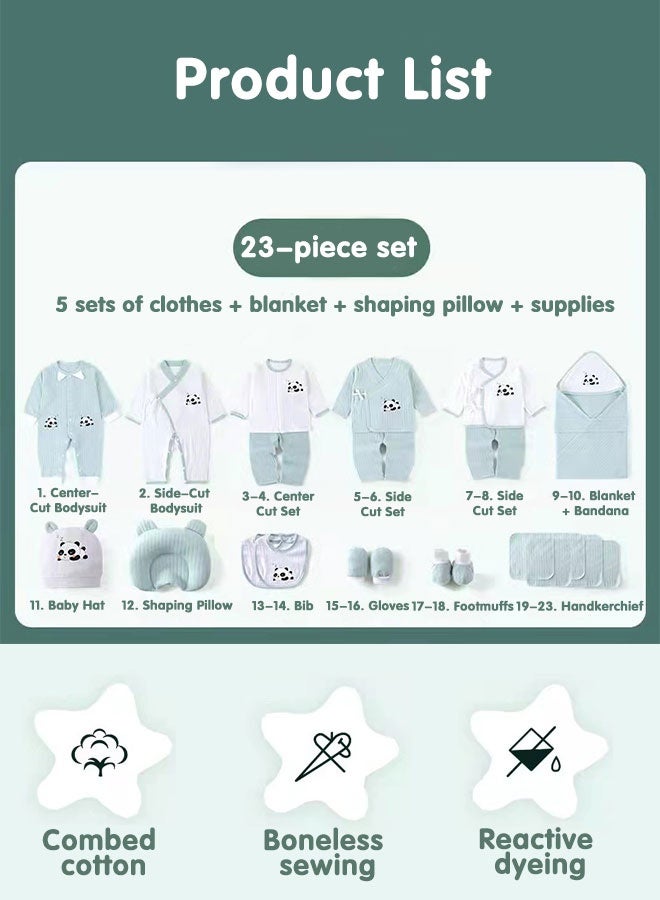 سوبر زي يوث 23 قطعة ملابس الطفل مجموعة ، الوليد لايت هدية مجموعة للبنين والبنات ، الوليد الطفل البنود مع التمريض الوسائد ، 100% قسط القطن-مناسبة أربعة مواسم - Image 5