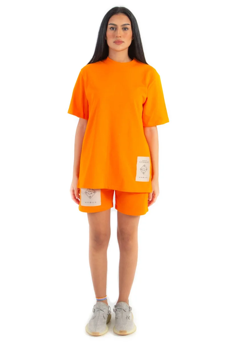 هاوس اوف سينمار ORANGE SHORT WITH CENMAR PATCH