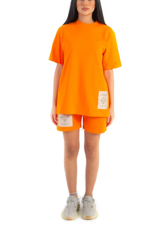 هاوس اوف سينمار ORANGE SHORT WITH CENMAR PATCH