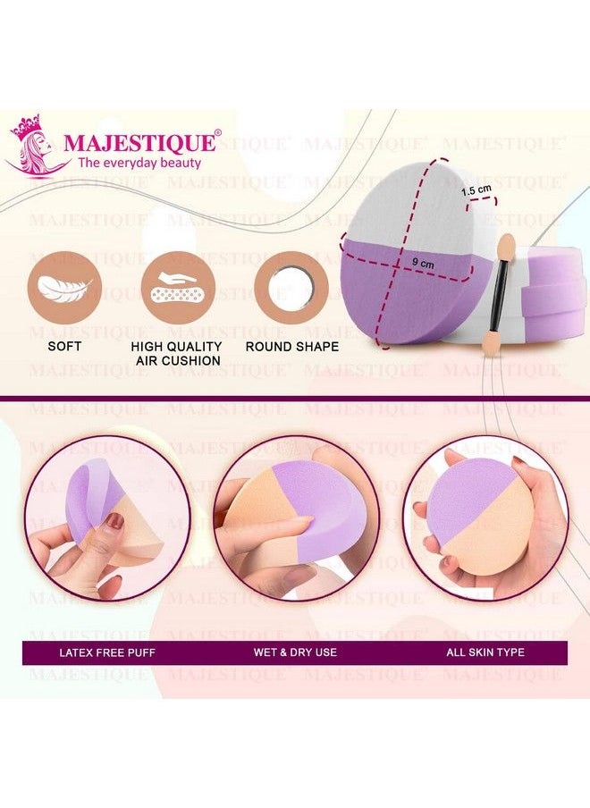 MAJESTIQUE Magic Foundation Brush & Large Sponge For Makeup Blusher Blending Liquid Compact Powder Brush Powder Brush Blush Brush For Makeup With Protective Case Large Size  - Image 4