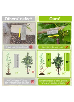 ماركة غير محددة Aluminum Plant Tags, Metal Labels Garden Waterproof Tree Markers Double Sided Write On Tags for Outdoor Identification and Greenhouse (100 Pcs, Two Size Wires)  - Image 5
