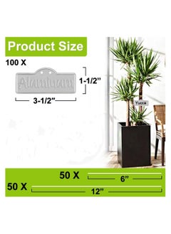 ماركة غير محددة Aluminum Plant Tags, Metal Labels Garden Waterproof Tree Markers Double Sided Write On Tags for Outdoor Identification and Greenhouse (100 Pcs, Two Size Wires)  - Image 3