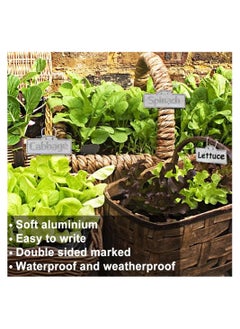ماركة غير محددة Aluminum Plant Tags, Metal Labels Garden Waterproof Tree Markers Double Sided Write On Tags for Outdoor Identification and Greenhouse (100 Pcs, Two Size Wires)  - Image 2