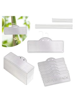ماركة غير محددة Aluminum Plant Tags, Metal Labels Garden Waterproof Tree Markers Double Sided Write On Tags for Outdoor Identification and Greenhouse (100 Pcs, Two Size Wires)  - Image 1