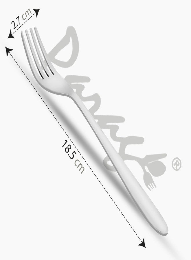 Parage 12 Pieces Stainless Steel Table Forks, 18.5 cm Long for Home and Kitchen, Fruit Fork for Dining Table, Shiny and Sturdy Handle Fork, Silver (Sigma Design) - Image 2