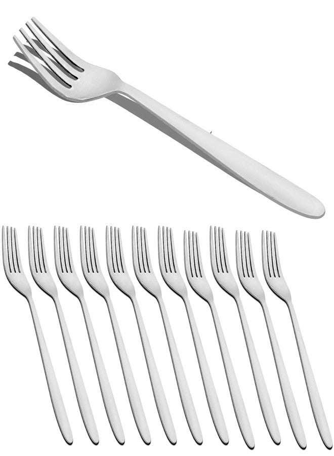 Parage 12 Pieces Stainless Steel Table Forks, 18.5 cm Long for Home and Kitchen, Fruit Fork for Dining Table, Shiny and Sturdy Handle Fork, Silver (Sigma Design) - Image 1
