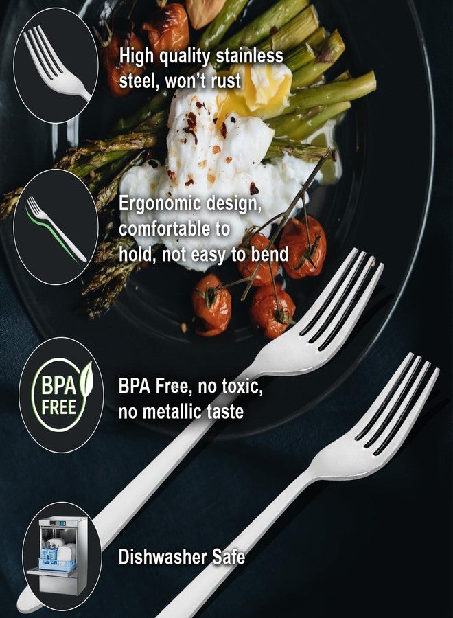 Parage 12 Pieces Stainless Steel Table Forks, 18.5 cm Long for Home and Kitchen, Fruit Fork for Dining Table, Shiny and Sturdy Handle Fork, Silver (Sigma Design) - Image 3