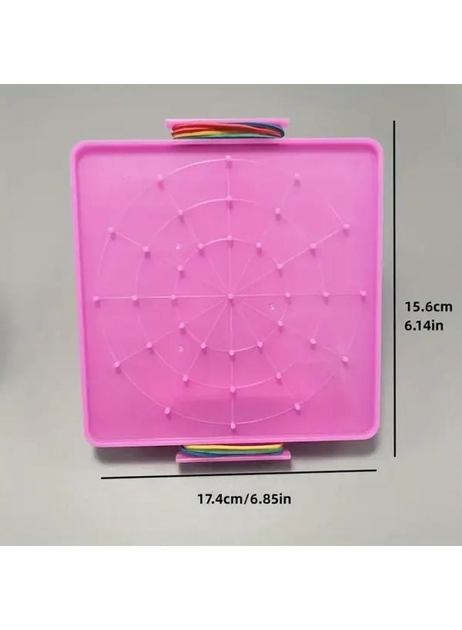 Green Blue Double Sided Plastic Geometric Shape Nail Board Math Teaching Aid - Image 3